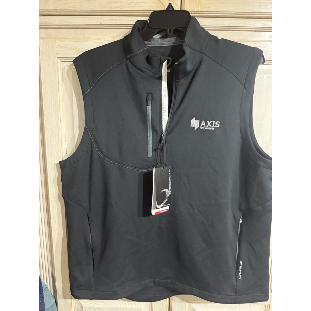 Zero Restriction Z500 Full Zip Golf Vest Black Tour Series Axis Logo Sz XL